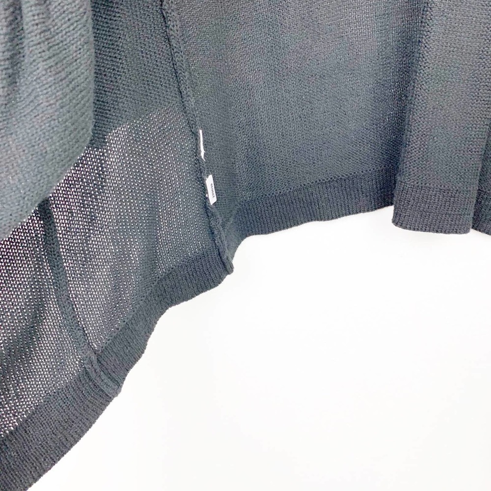Loft Cardigan Womens Size Small Ruffle Neck Cascading Black Sweater - Picture 3 of 4